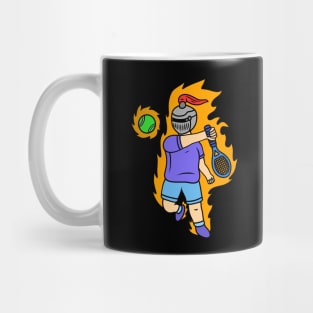 Cute cartoon knight playing tennis Mug